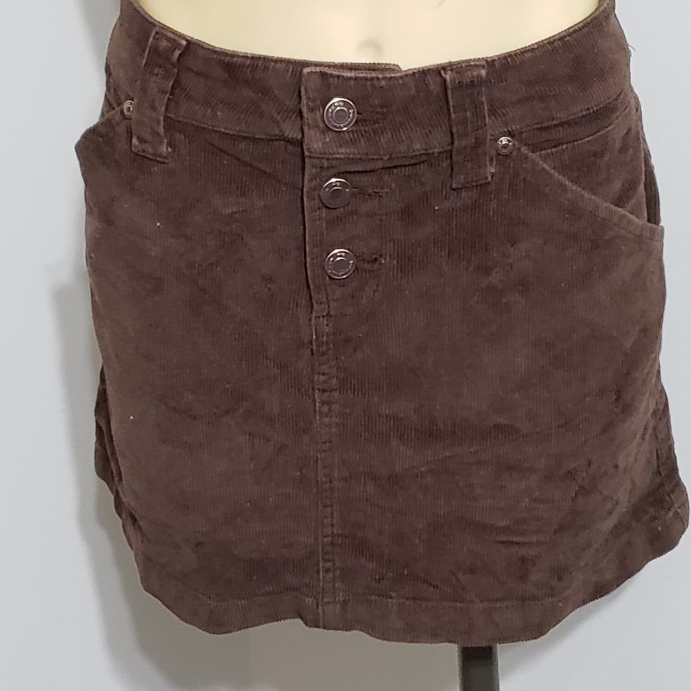 Vintage Brown Corduroy Mini Skirt